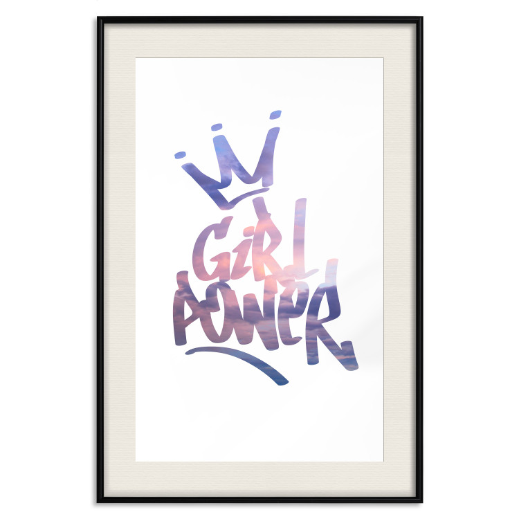 Poster Girl Power - colorful English text with a crown on a white background 122934 additionalImage 18