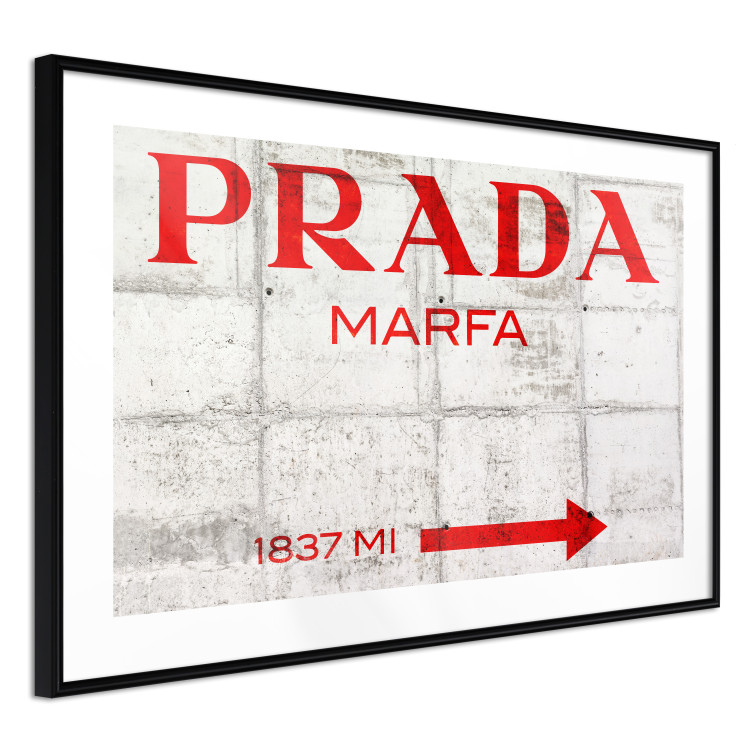 Wall Poster Concrete Prada - red English text on a concrete tile texture 123134 additionalImage 11