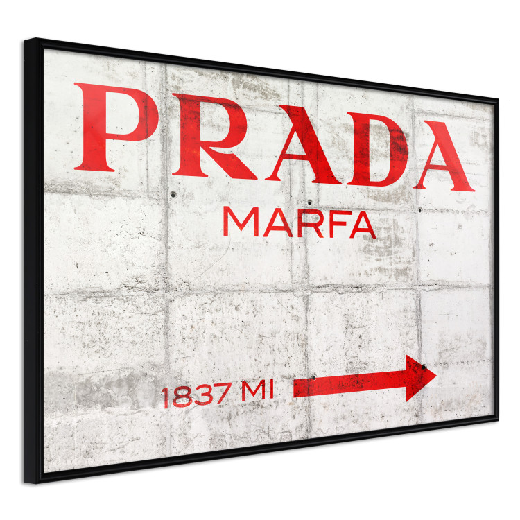 Wall Poster Concrete Prada - red English text on a concrete tile texture 123134 additionalImage 10