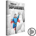 Canvas Art Print Superhero with skyscrapers - graphic inspired by Superman comic books 123634 additionalThumb 6