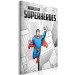 Canvas Art Print Superhero with skyscrapers - graphic inspired by Superman comic books 123634 additionalThumb 2