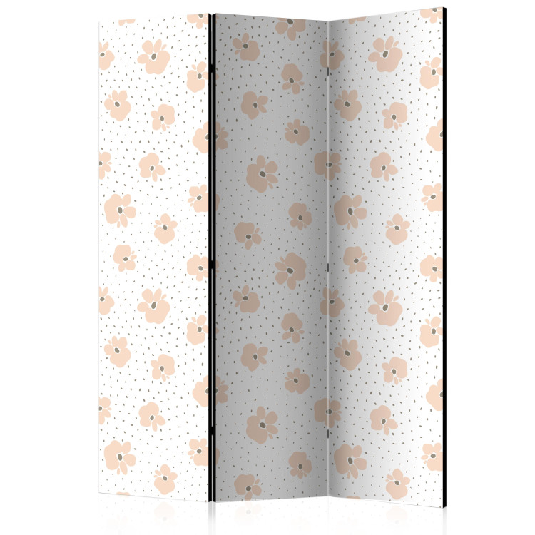 Folding Screen Childish Blossoms (3-piece) - light background with pink floral petals 124034