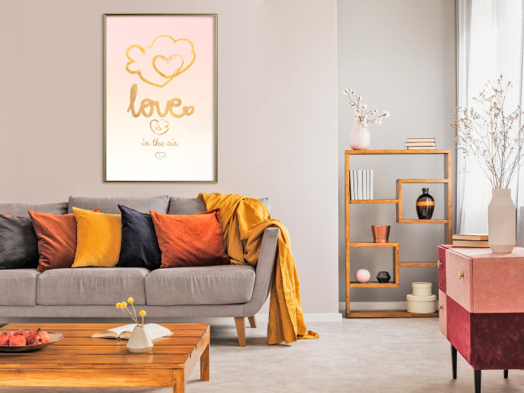 Wall Poster Love Is in the Air - romantic English text on a pastel background 125234 additionalImage 7
