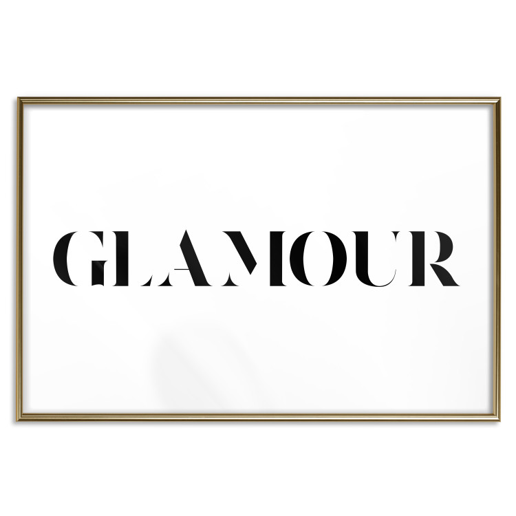 Poster Glamour - black inscription in a distinctive font on a white background 126534 additionalImage 20