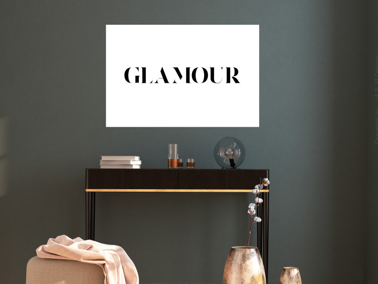 Poster Glamour - black inscription in a distinctive font on a white background 126534 additionalImage 4