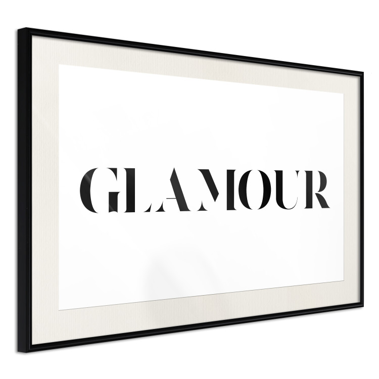 Poster Glamour - black inscription in a distinctive font on a white background 126534 additionalImage 3