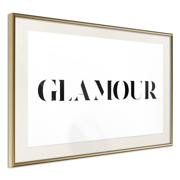Poster Glamour - black inscription in a distinctive font on a white background 126534 additionalImage 2