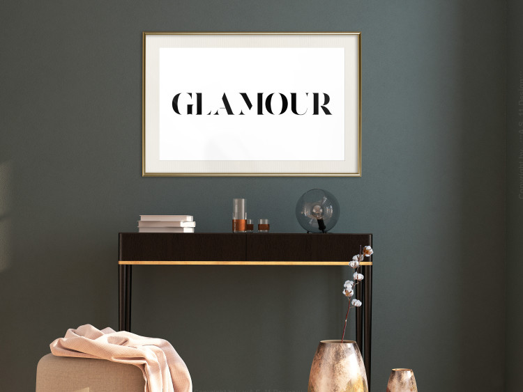 Poster Glamour - black inscription in a distinctive font on a white background 126534 additionalImage 21