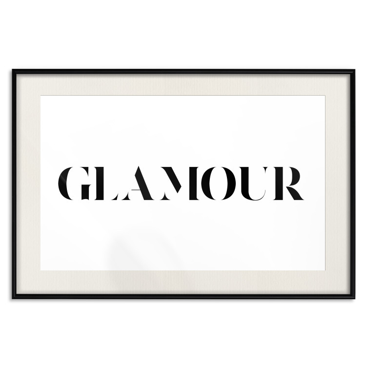 Poster Glamour - black inscription in a distinctive font on a white background 126534 additionalImage 18