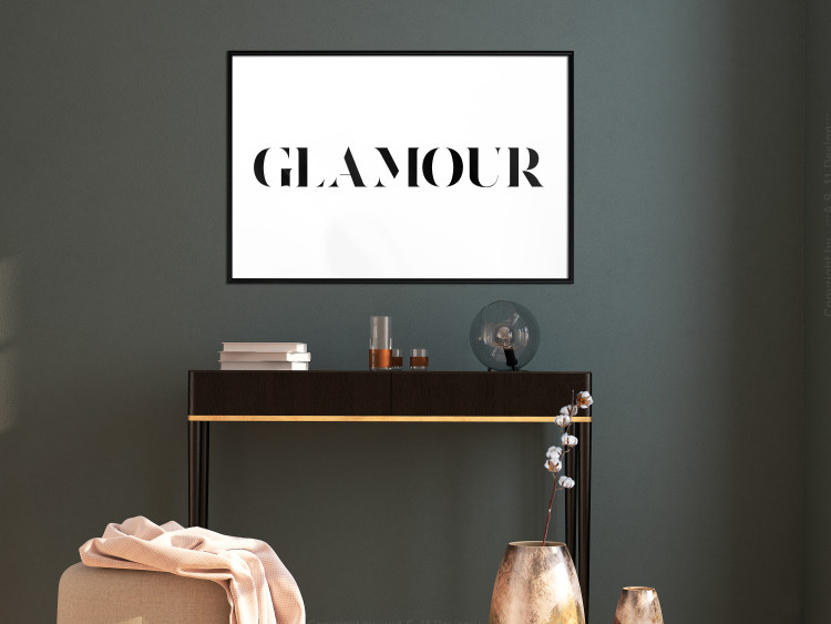 Poster Glamour - black inscription in a distinctive font on a white background 126534 additionalImage 3