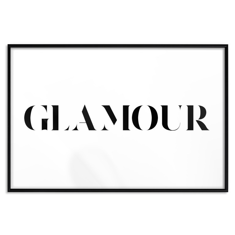 Poster Glamour - black inscription in a distinctive font on a white background 126534 additionalImage 18