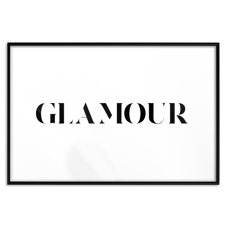 Poster Glamour - black inscription in a distinctive font on a white background 126534 additionalImage 17