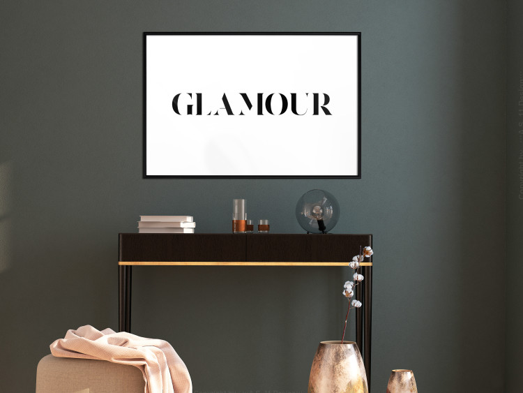 Poster Glamour - black inscription in a distinctive font on a white background 126534 additionalImage 6