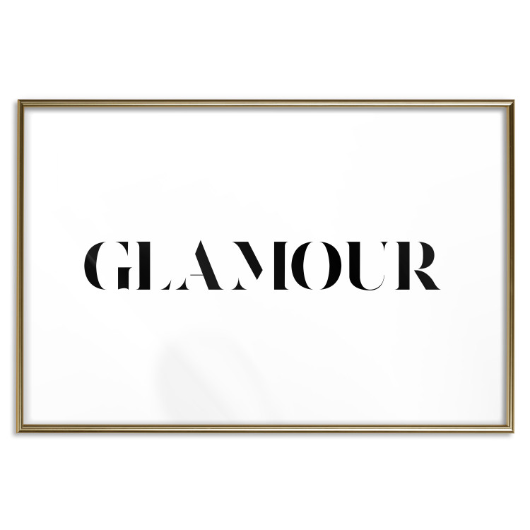 Poster Glamour - black inscription in a distinctive font on a white background 126534 additionalImage 14