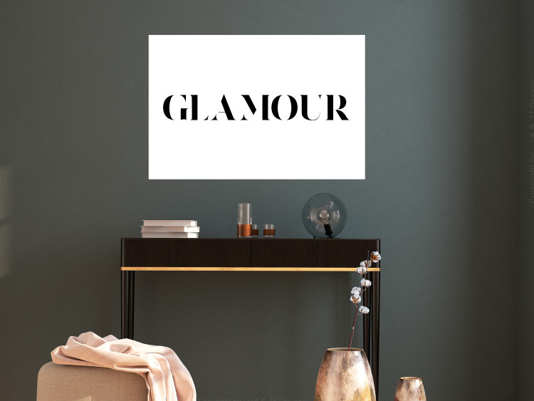 Poster Glamour - black inscription in a distinctive font on a white background 126534 additionalImage 23