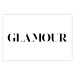 Poster Glamour - black inscription in a distinctive font on a white background 126534