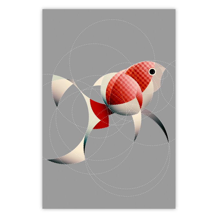 Wall Poster Fish - abstract colorful fish made of circular geometric figures 126934