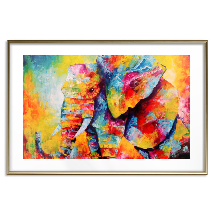 Wall Poster Colorful Animals: Elephant - multicolored animal in watercolor motif 127034 additionalImage 14