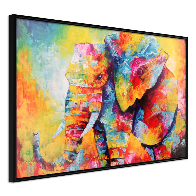 Wall Poster Colorful Animals: Elephant - multicolored animal in watercolor motif 127034 additionalImage 11