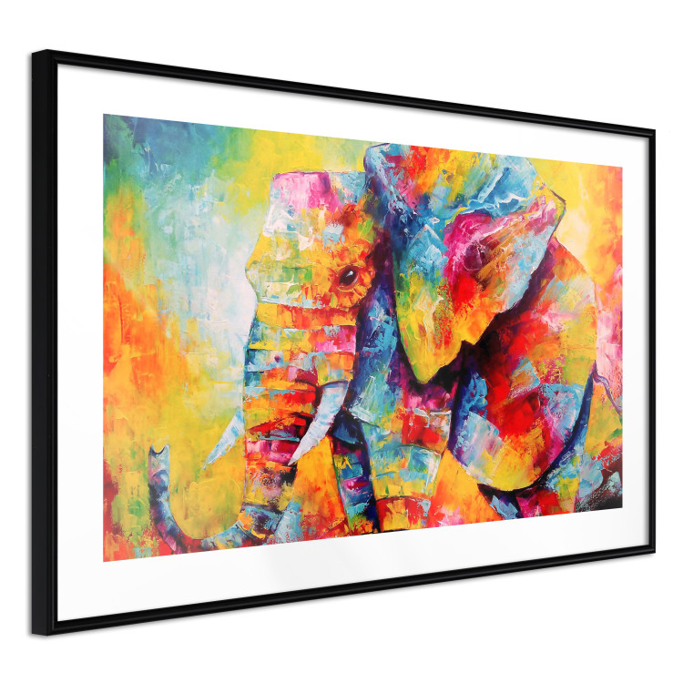 Wall Poster Colorful Animals: Elephant - multicolored animal in watercolor motif 127034 additionalImage 6