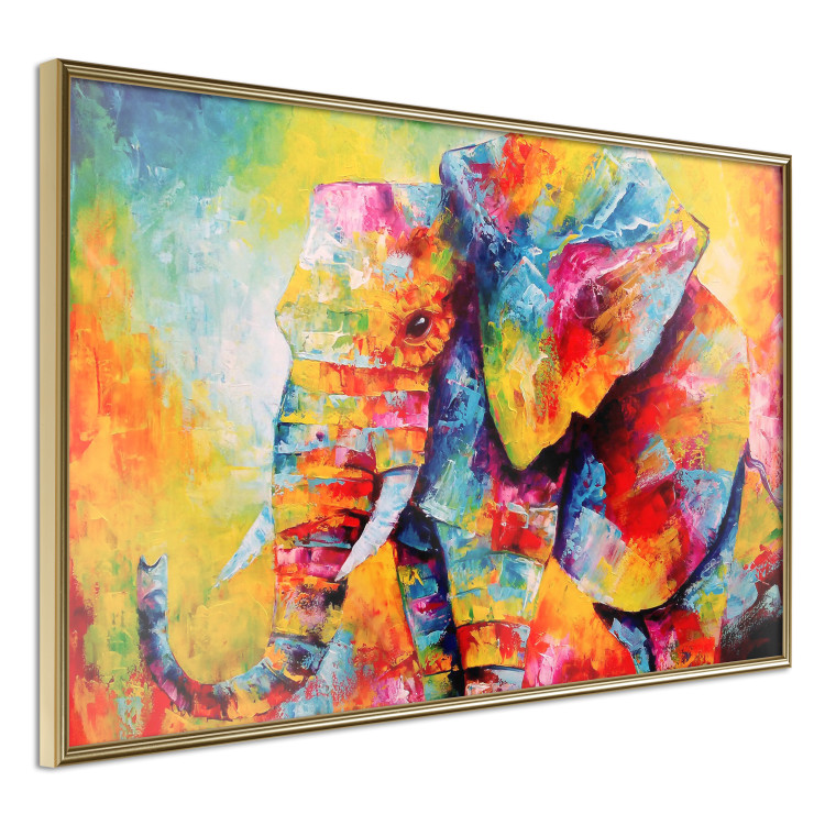 Wall Poster Colorful Animals: Elephant - multicolored animal in watercolor motif 127034 additionalImage 12