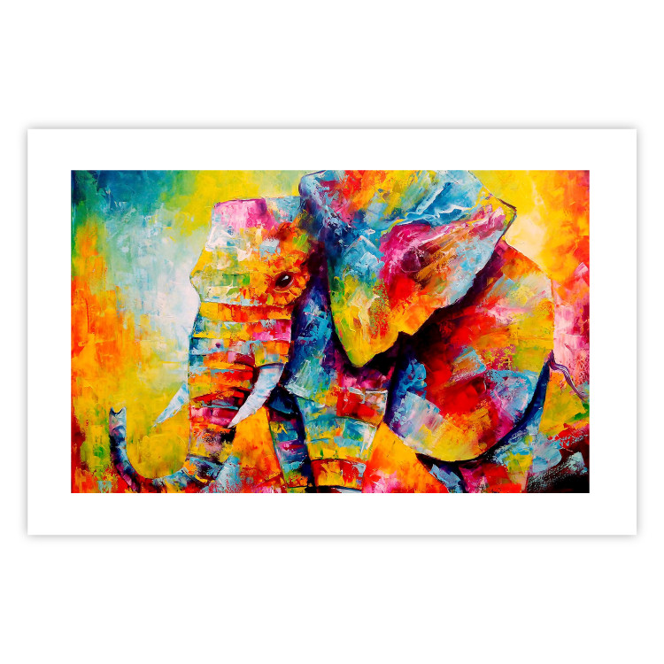 Wall Poster Colorful Animals: Elephant - multicolored animal in watercolor motif 127034 additionalImage 19