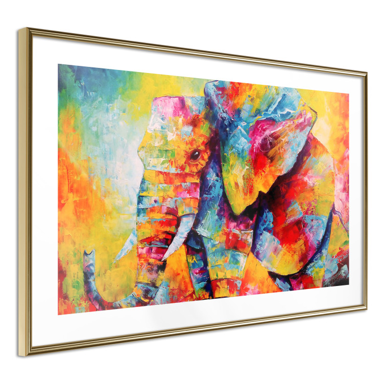 Wall Poster Colorful Animals: Elephant - multicolored animal in watercolor motif 127034 additionalImage 7