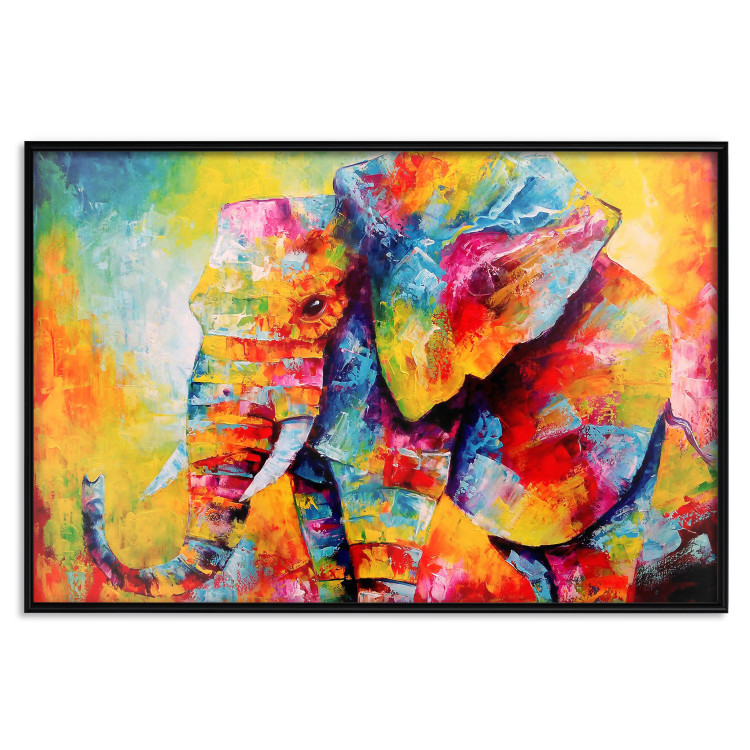 Wall Poster Colorful Animals: Elephant - multicolored animal in watercolor motif 127034 additionalImage 16