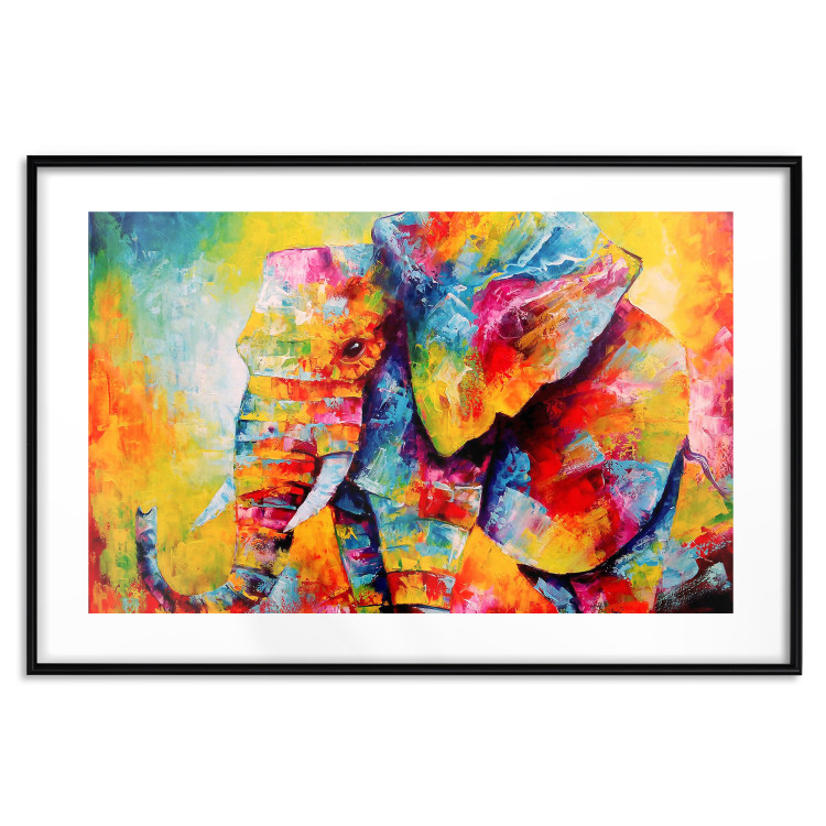 Wall Poster Colorful Animals: Elephant - multicolored animal in watercolor motif 127034 additionalImage 15