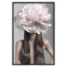 Wall Poster Floral Head - fanciful portrait of a woman with a flower on a gray background 127234 additionalThumb 18