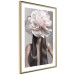 Wall Poster Floral Head - fanciful portrait of a woman with a flower on a gray background 127234 additionalThumb 7