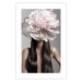 Wall Poster Floral Head - fanciful portrait of a woman with a flower on a gray background 127234 additionalThumb 19
