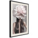 Wall Poster Floral Head - fanciful portrait of a woman with a flower on a gray background 127234 additionalThumb 2