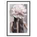 Wall Poster Floral Head - fanciful portrait of a woman with a flower on a gray background 127234 additionalThumb 15