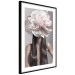 Wall Poster Floral Head - fanciful portrait of a woman with a flower on a gray background 127234 additionalThumb 8