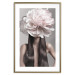 Wall Poster Floral Head - fanciful portrait of a woman with a flower on a gray background 127234 additionalThumb 16
