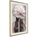 Wall Poster Floral Head - fanciful portrait of a woman with a flower on a gray background 127234 additionalThumb 3