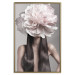Wall Poster Floral Head - fanciful portrait of a woman with a flower on a gray background 127234 additionalThumb 17