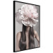 Wall Poster Floral Head - fanciful portrait of a woman with a flower on a gray background 127234 additionalThumb 11