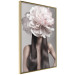 Wall Poster Floral Head - fanciful portrait of a woman with a flower on a gray background 127234 additionalThumb 14