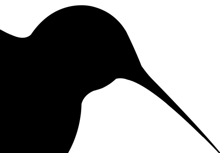 Canvas Flying Hummingbird - black bird drawing on a white background 128034 additionalImage 5