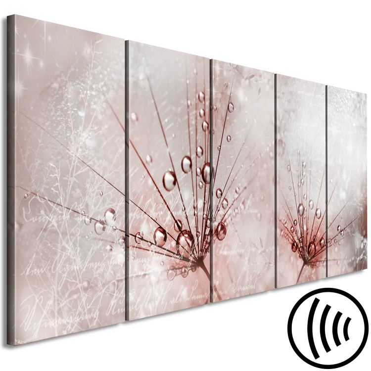 Canvas Print Wet Dandelions (5-part) narrow - flowers in an abstract motif 128834 additionalImage 6