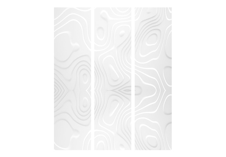 Room Divider Waves of White (3-piece) - modern abstraction in light tones 128934 additionalImage 3