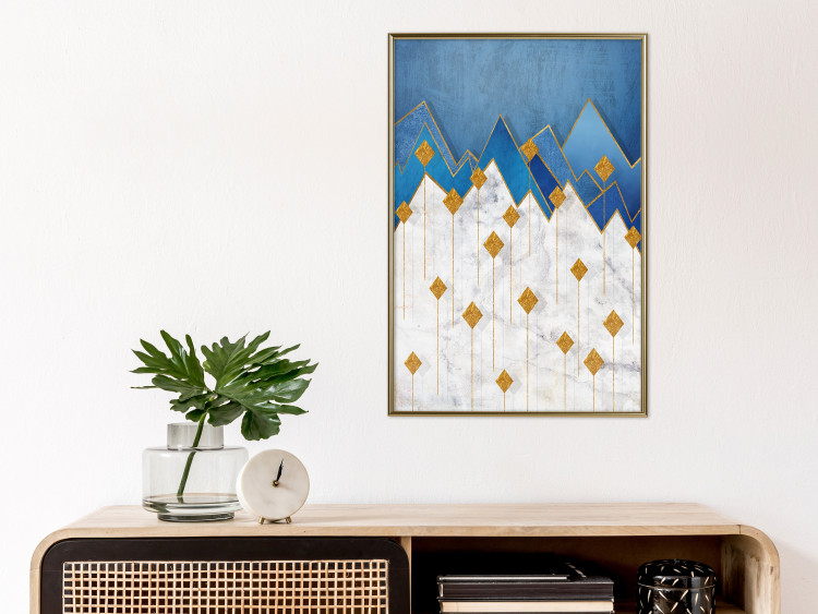 Poster Snowy Land - geometric abstraction with winter mountain landscape 129434 additionalImage 5