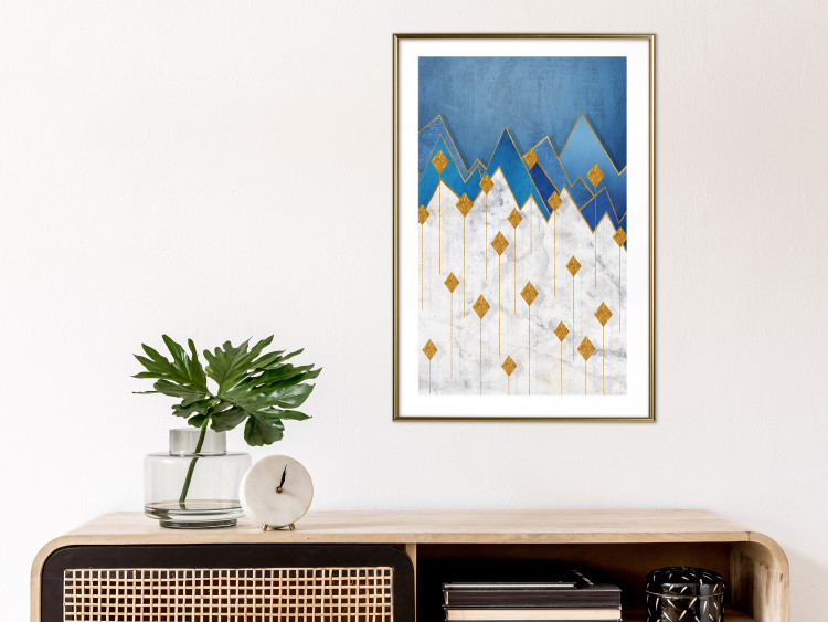 Poster Snowy Land - geometric abstraction with winter mountain landscape 129434 additionalImage 13