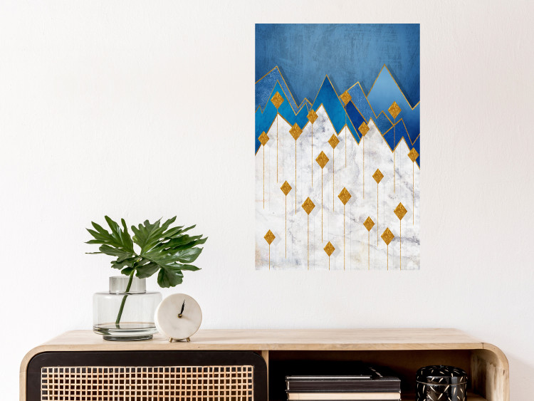 Poster Snowy Land - geometric abstraction with winter mountain landscape 129434 additionalImage 2