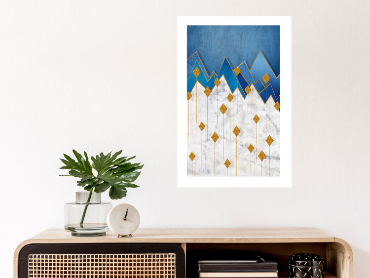 Poster Snowy Land - geometric abstraction with winter mountain landscape 129434 additionalImage 3