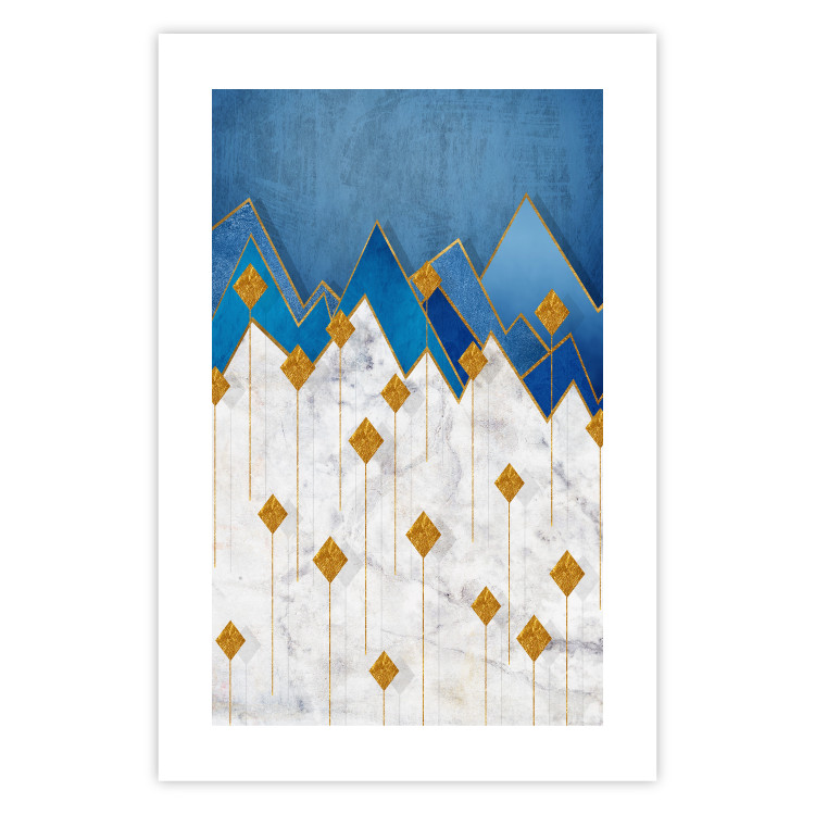 Poster Snowy Land - geometric abstraction with winter mountain landscape 129434 additionalImage 14
