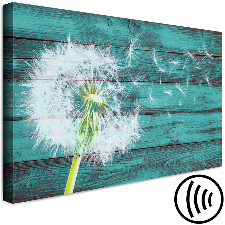 Canvas Print Windy Summer (1-part) wide - dandelion on a blue background 129534 additionalImage 6