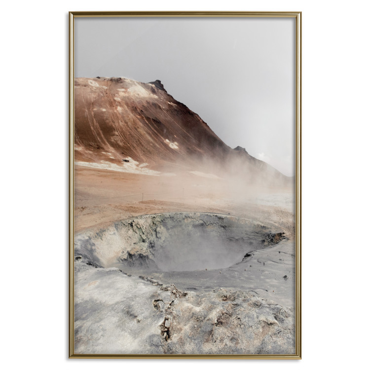 Poster Earth's Warm Breath - mountain landscape amidst fog against a gray sky 130234 additionalImage 21
